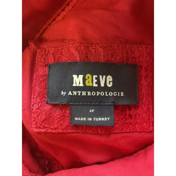 Anthropologie MAEVE Open Back Lace Mini Dress 4P Petites Pockets Stretch 9301 - Picture 12 of 14